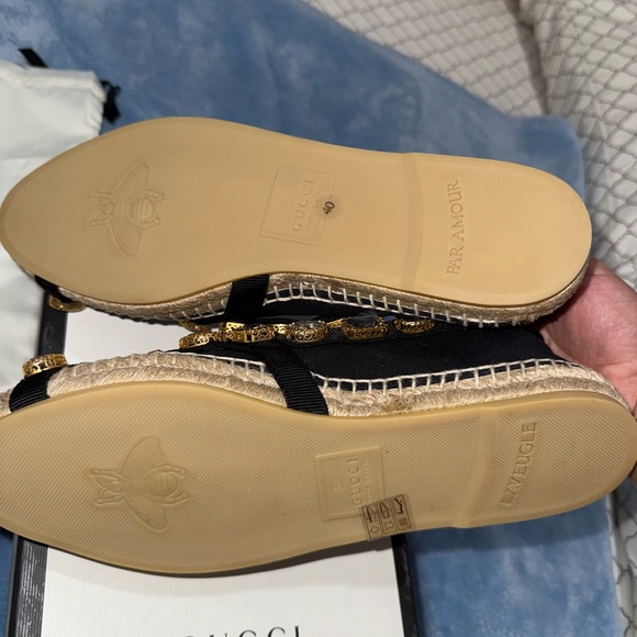 Gucci Black and Gold Espadrilles - Picture 5 of 7